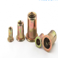 镀锌平头竖纹铆螺母，平头半六角铆螺母 镀锌拉帽 